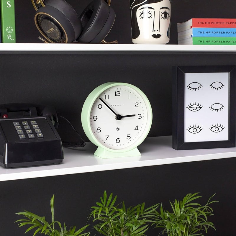NEWGATE ® M Mantel Echo Desk Clock | Modern Round Design | Neo Mint Green | Easy to Read Numbers | Contemporary Style for Desk, Table, Shelf or Bedside - Image 3
