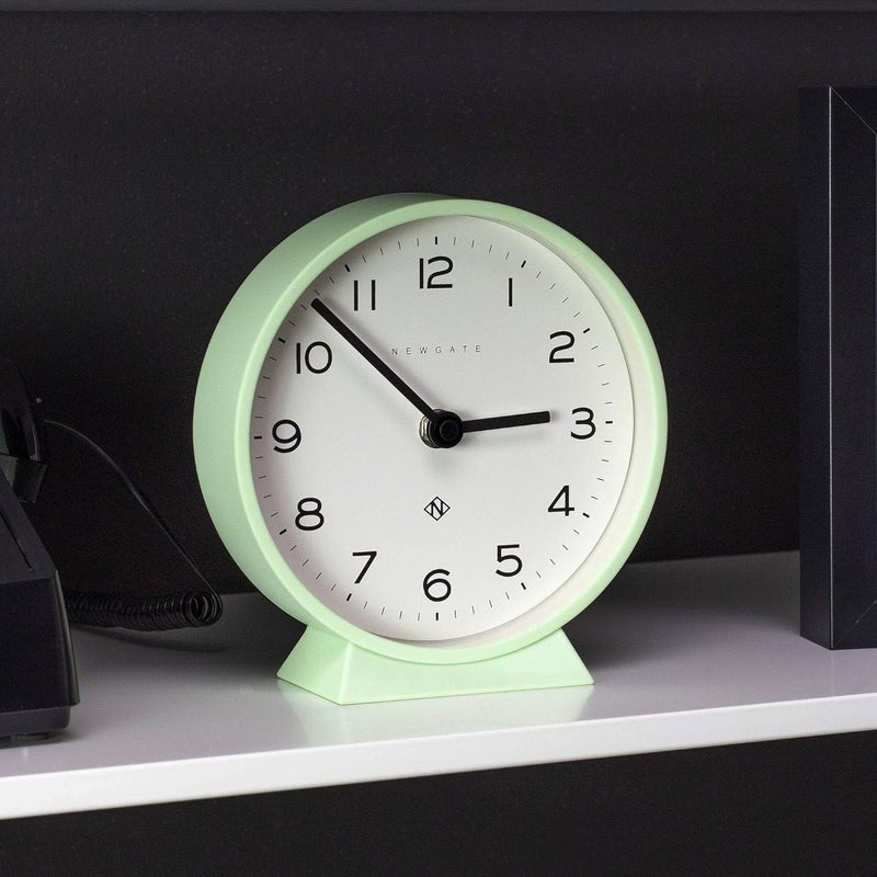 NEWGATE ® M Mantel Echo Desk Clock | Modern Round Design | Neo Mint Green | Easy to Read Numbers | Contemporary Style for Desk, Table, Shelf or Bedside - Image 5
