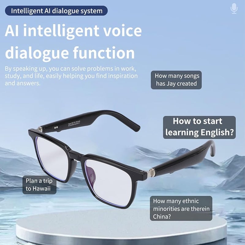 AI Smart Glasses Bluetooth Real Time 100 Language Translation Sunglasses with Speaker for Travel Meeting Black - Image 4