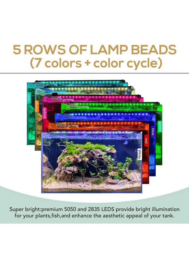 hygger 26W 24/7 Lighting Aquarium LED Light, Sunrise-Daylight-Moonlight Mode and DIY Mode, Adjustable Timer Adjustable Brightness Fish Tank Light with Extendable Bracket 7 Colors for Planted Tank - Image 4