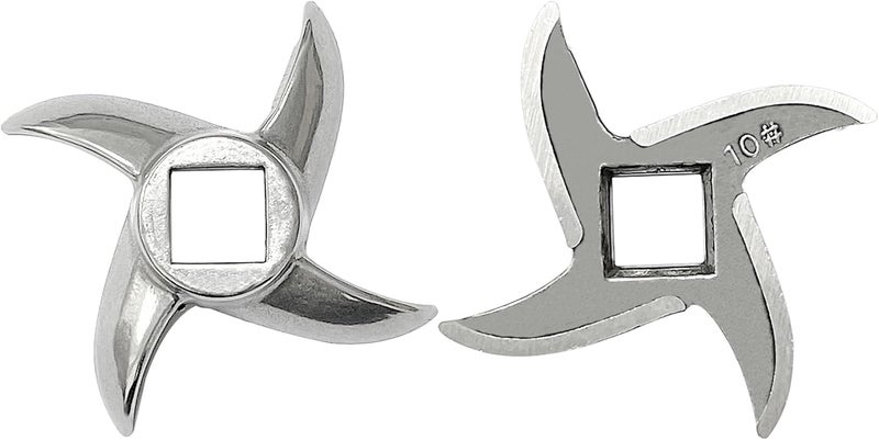 OUSTUE #10 Grinder Blade Stainless Steel Knife Cutter Replacement, Please check the size and shape(2 pc) - Image 1