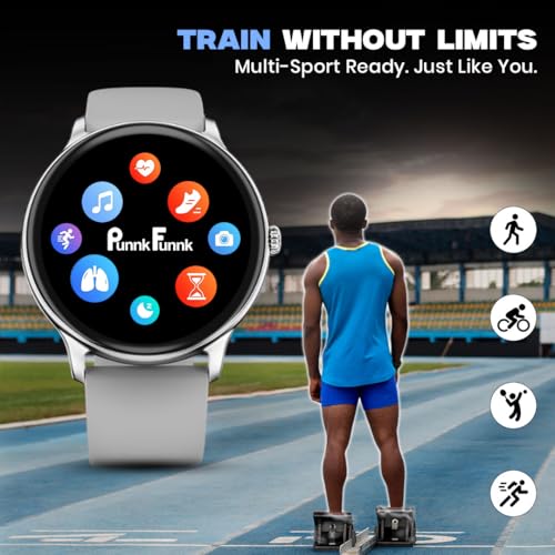 PunnkFunnk Glavito Round Dial Smartwatch with 1.49" AMOLED Display, Bluetooth Calling, Functional Crown Control, 100+ Sports Modes, IP67, Health Tracking, 100+ Watch Faces for Men & Women (Grey) - Image 5
