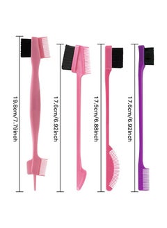 Goiple 8 Pieces Hair Styling Comb Set Teasing Rat Tail Brush for Edge&Back Brushing, Combing, Slicking Hair for Women Edge Brush Double Sided Edge Comb for All Hair Styles(edge control brush-8pcs)  - Image 3