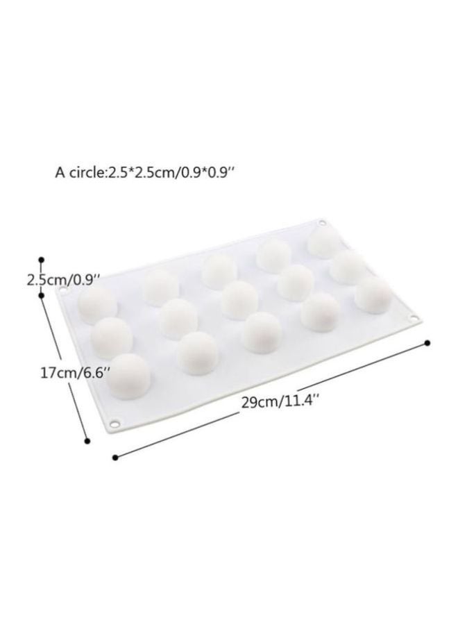 15-Grid Silicone Chocolate Baking Mould White 29x17x2.5cm - Image 2