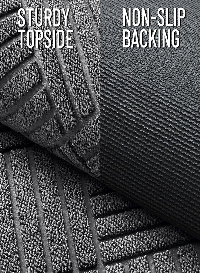 OLANLY Front Door Mat Outside Entrance 29.5x17, Absorbent, Heavy Duty Sturdy Natural Rubber Doormat Indoor Outdoor, Stain and Fade Resistant, Non-Slip Low Profile Floor Mat for Entryway, Grey Diamond - Image 4