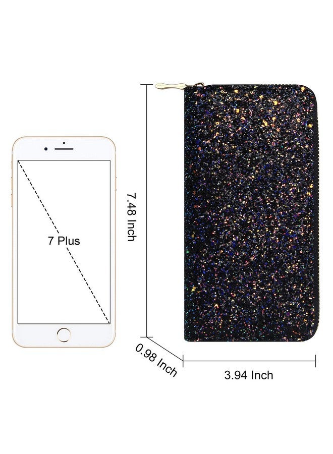 KUKOO محفظة لامعة للنساء حقيبة هاتف طويلة لامعة حافظة بطاقات للسيدات - Image 3