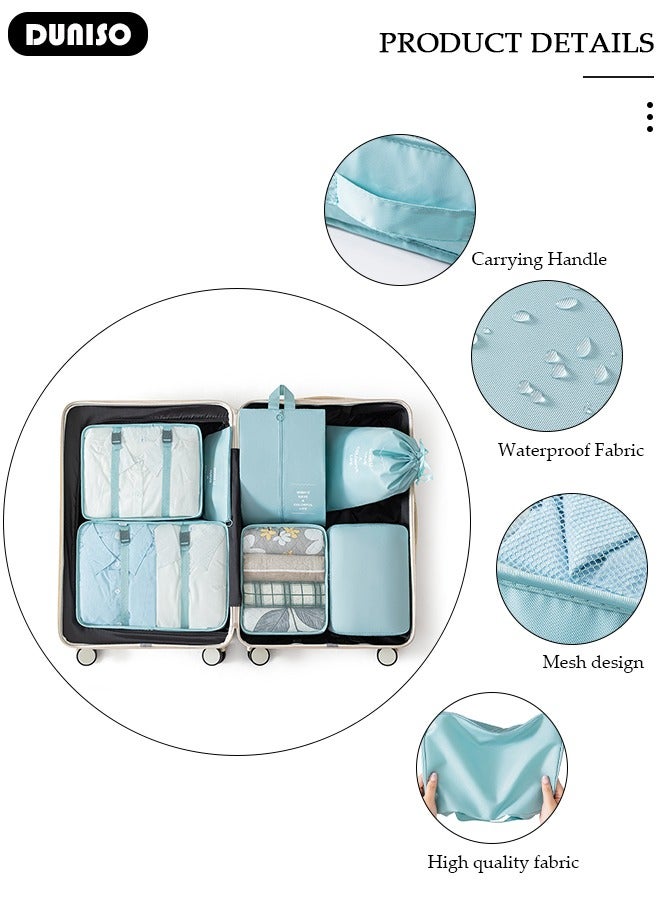 DUNISO 7 Piece Travel Organizer Bags for Luggage, Waterproof and Durable Travel Bags, Packing Cubes for Travel, Compression Cubes for Suitcases, Travel Bags for Clothes, Toiletries, Clothing, Underwear - Image 2