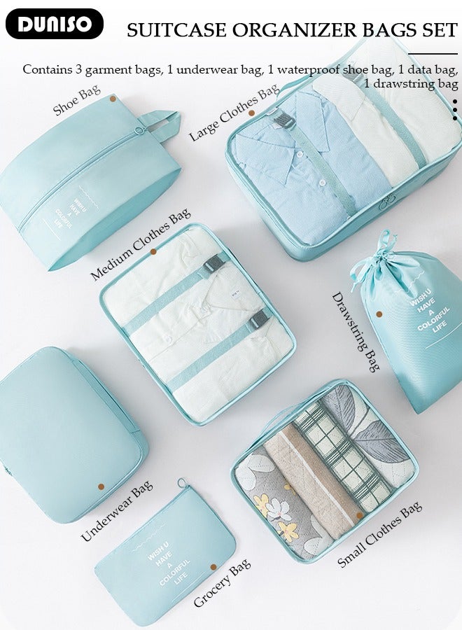 DUNISO 7 Piece Travel Organizer Bags for Luggage, Waterproof and Durable Travel Bags, Packing Cubes for Travel, Compression Cubes for Suitcases, Travel Bags for Clothes, Toiletries, Clothing, Underwear - Image 5