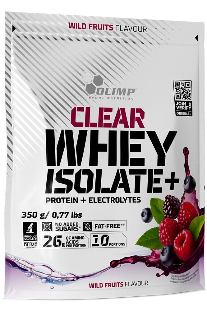أولمب بروتين مصل اللبن المعزول الصافي + فواكه برية 350 غ | 25 غ بروتين مصل اللبن، إلكتروليتات، خالٍ من السكر، بروتين معزول خالٍ من الدهون - Image 1