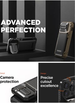 VRS Design Damda Glide Duo Guard iPhone 14 Pro MAX Case Cover Wallet with Semi Automatic Credit Card Holder Slot [4 Cards] & Camera Lens Protector Kickstand - Black Groove  - Image 5