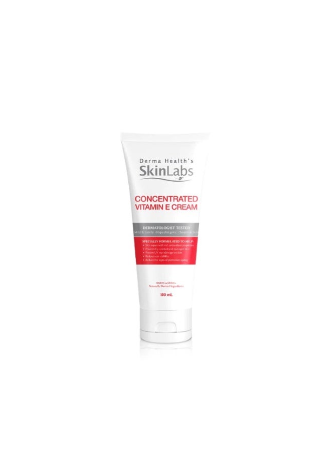 SkinLabs Vitamin E Cream 100ml, Concentrated Vitamin E Moisturizer with 10,000 IU, Rich Hydrating Cream for Dry, Normal & Sensitive Skin, Helps Improve the Appearance of Scars & Stretch Marks, Face & Body Skin Care - Image 1