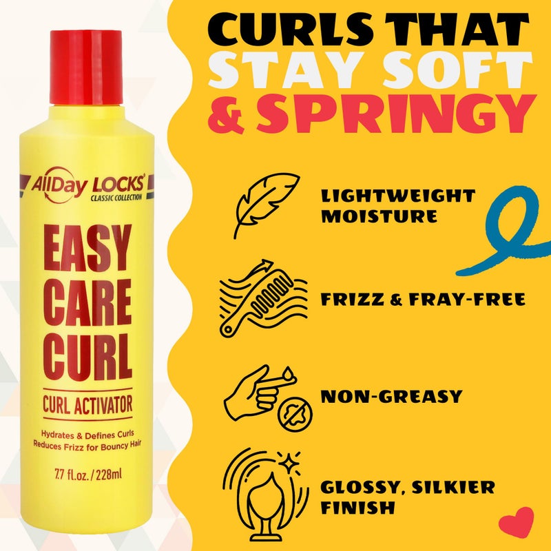 AllDay Locks Classic Easy Care Curl Activator - Activator Product for Curly Hair, Defines & Moisturizes Strands, Milky Cream Product for Men and Women, Easy Curling and Styling - 7.7 oz Bottle - Image 4