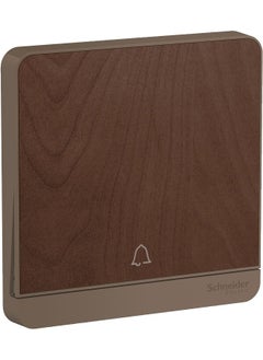 Electric E8331Bpl1_Wd Avataron Wood - Push Button Door Bell Switch - With Bell Symbol - 1 Gang 2 Way - 10A 250 V