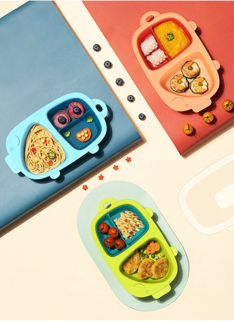 Hogokids - Hogokids Baby Feeding , Food grade Silicone Baby Tableware ,  Baby  Plates Non-Slip Infant Dinnerware , Baby Self Feeding Utensils（Green） - Image 1