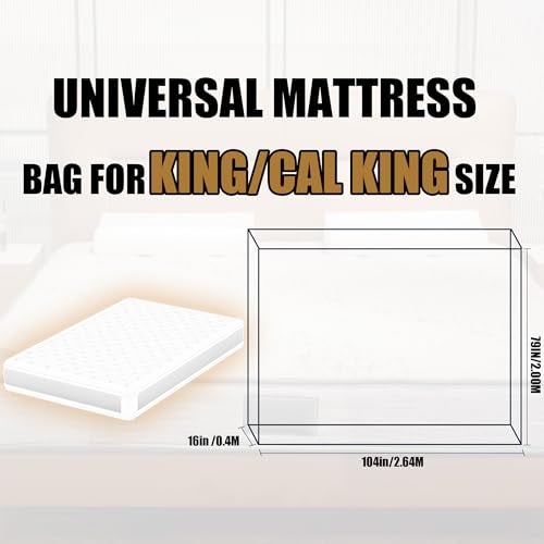 PROMORE 2PK Plastic Mattress Bag for Disposal Moving or Storage - King Size (1.5Mil), Waterproof Mattress Covers for Moving Supplies - Image 2
