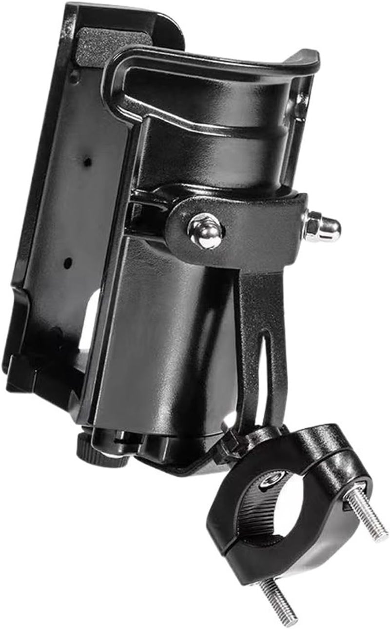 Universal Motorcycle Cup Holder – Handlebar or Crash Bar Mount for Water Bottles and Drink Containers(Handlebar) - Image 1