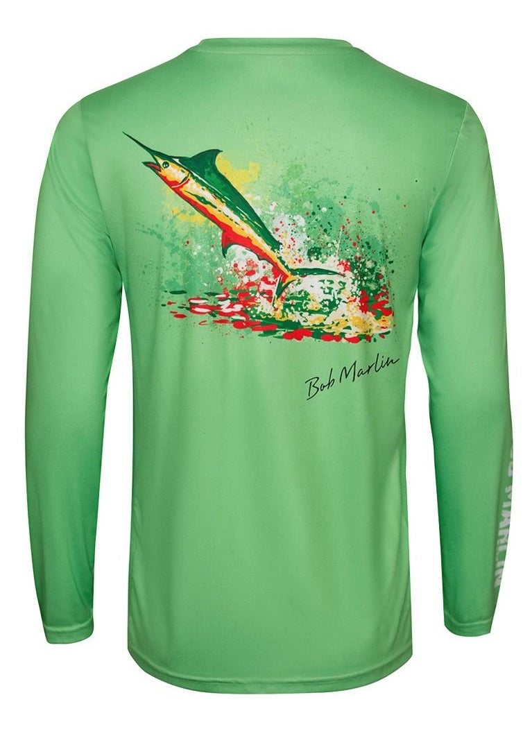 BOB MARLIN Marlin Performance Shirt Rasta Marlin Green-2Xl  - Image 1