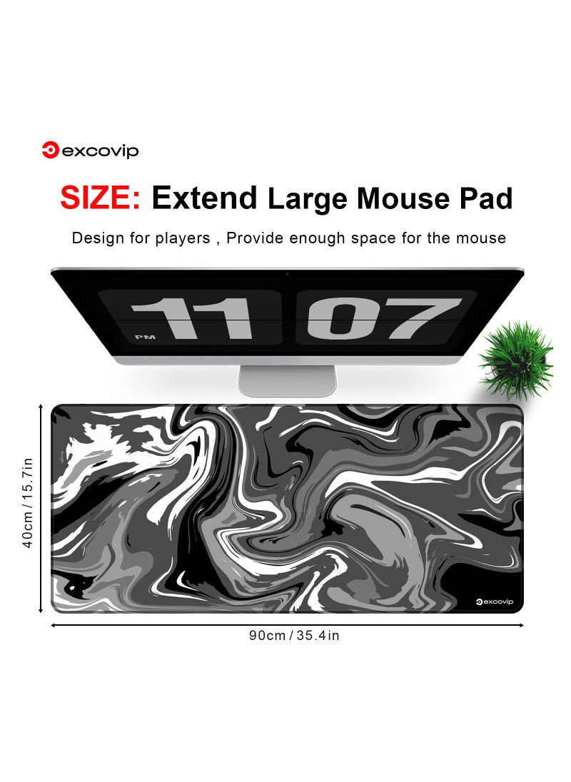 excovip - Extend Large Gaming Mouse Pad XXL,Anti-Skid Mousepad Large Keyboard Mouse Pad Desk Mat with Stitched Edges (900x400mm, Grey&Black) SA0150 - Image 1