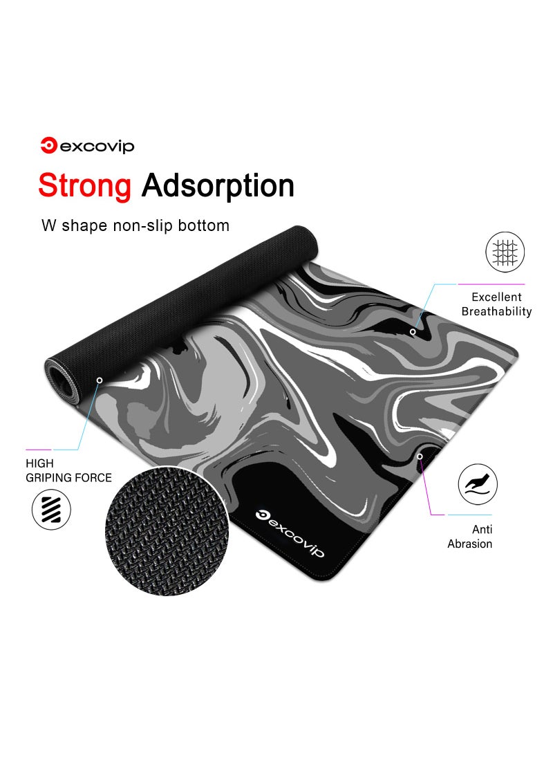 excovip - Extend Large Gaming Mouse Pad XXL,Anti-Skid Mousepad Large Keyboard Mouse Pad Desk Mat with Stitched Edges (900x400mm, Grey&Black) SA0150 - Image 1