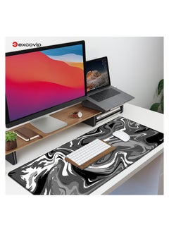 excovip Extend Large Gaming Mouse Pad XXL,Anti-Skid Mousepad Large Keyboard Mouse Pad Desk Mat with Stitched Edges (900x400mm, Grey&Black) SA0150  - Image 2