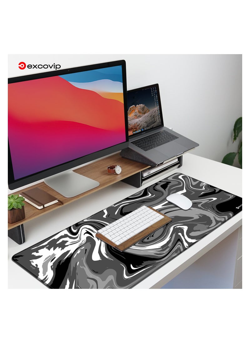 excovip - Extend Large Gaming Mouse Pad XXL,Anti-Skid Mousepad Large Keyboard Mouse Pad Desk Mat with Stitched Edges (900x400mm, Grey&Black) SA0150 - Image 1