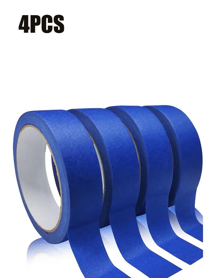 YJ 4 Rolls Premium Painters Tape, Blue Tape, Masking Tape, Paint Tape for Multi-Purpose, Painting, Painter's, DIY Crafts Arts (2.4cmx20m) Decoration Labeling No Residue, Easy Removal - Image 1