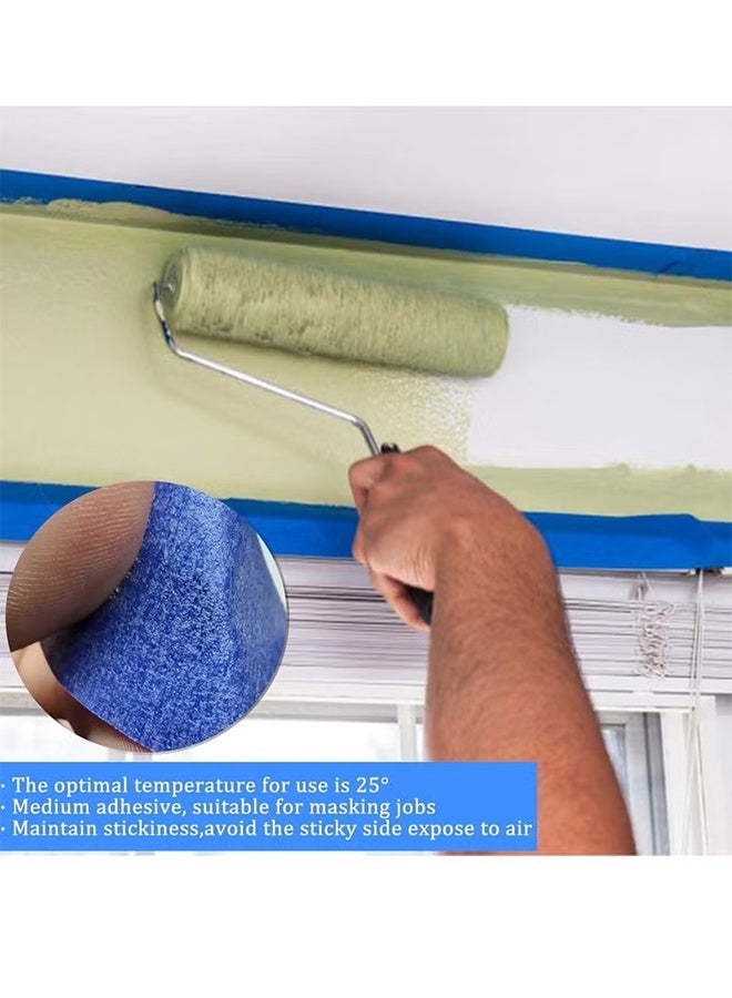 YJ 4 Rolls Premium Painters Tape, Blue Tape, Masking Tape, Paint Tape for Multi-Purpose, Painting, Painter's, DIY Crafts Arts (2.4cmx20m) Decoration Labeling No Residue, Easy Removal - Image 4