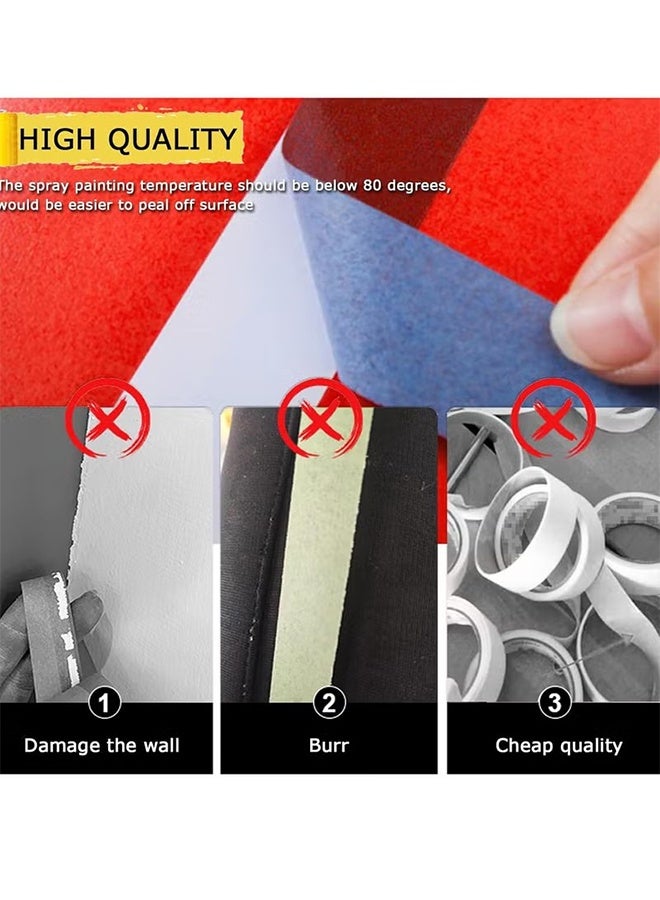 YJ 4 Rolls Premium Painters Tape, Blue Tape, Masking Tape, Paint Tape for Multi-Purpose, Painting, Painter's, DIY Crafts Arts (2.4cmx20m) Decoration Labeling No Residue, Easy Removal - Image 3