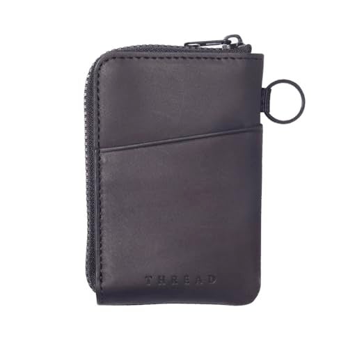 Thread Wallets RFID Blocking Leather Zip Wallet with Card Holder for Men and Women (Black) - Image 2