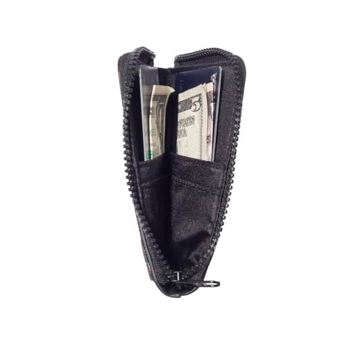 Thread Wallets RFID Blocking Leather Zip Wallet with Card Holder for Men and Women (Black) - Image 3