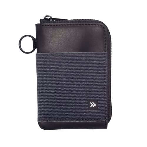 Thread Wallets RFID Blocking Leather Zip Wallet with Card Holder for Men and Women (Black) - Image 1
