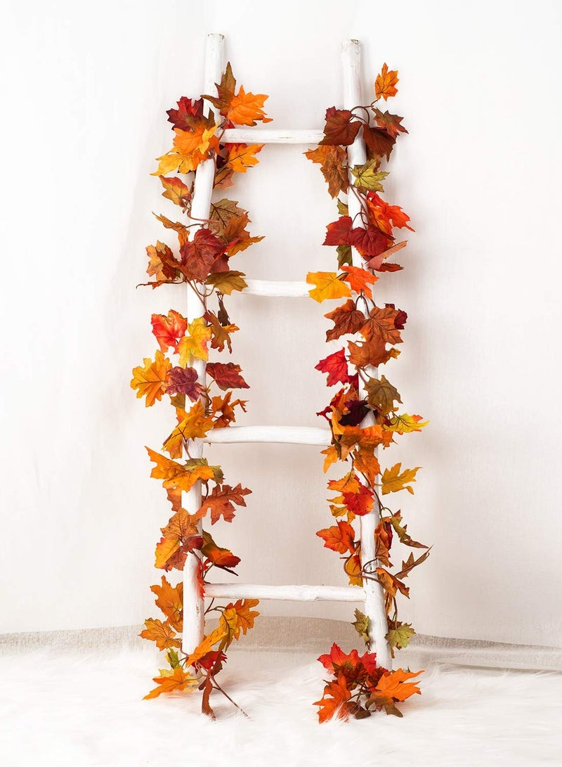 دايتويز إكليل القيقب الخريفي - 5.9 قدم/قطعة إكليل أوراق الخريف الصناعية الملونة لديكور الخريف للمنزل وحفلات الزفاف - Image 2