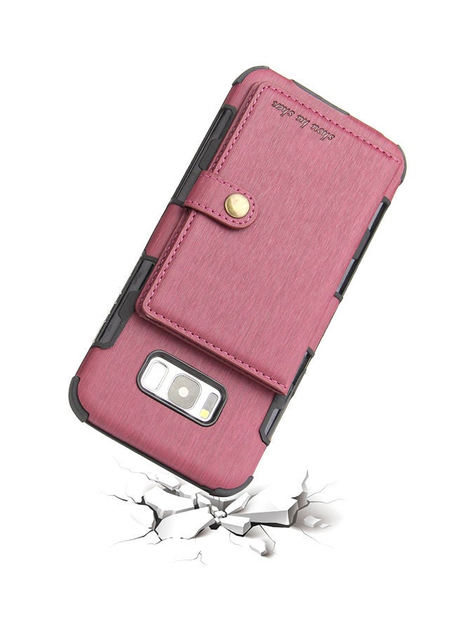 NIBEMINENT Protective Wallet Case Cover For Samsung Galaxy S8 Plus Wine Red - Image 3