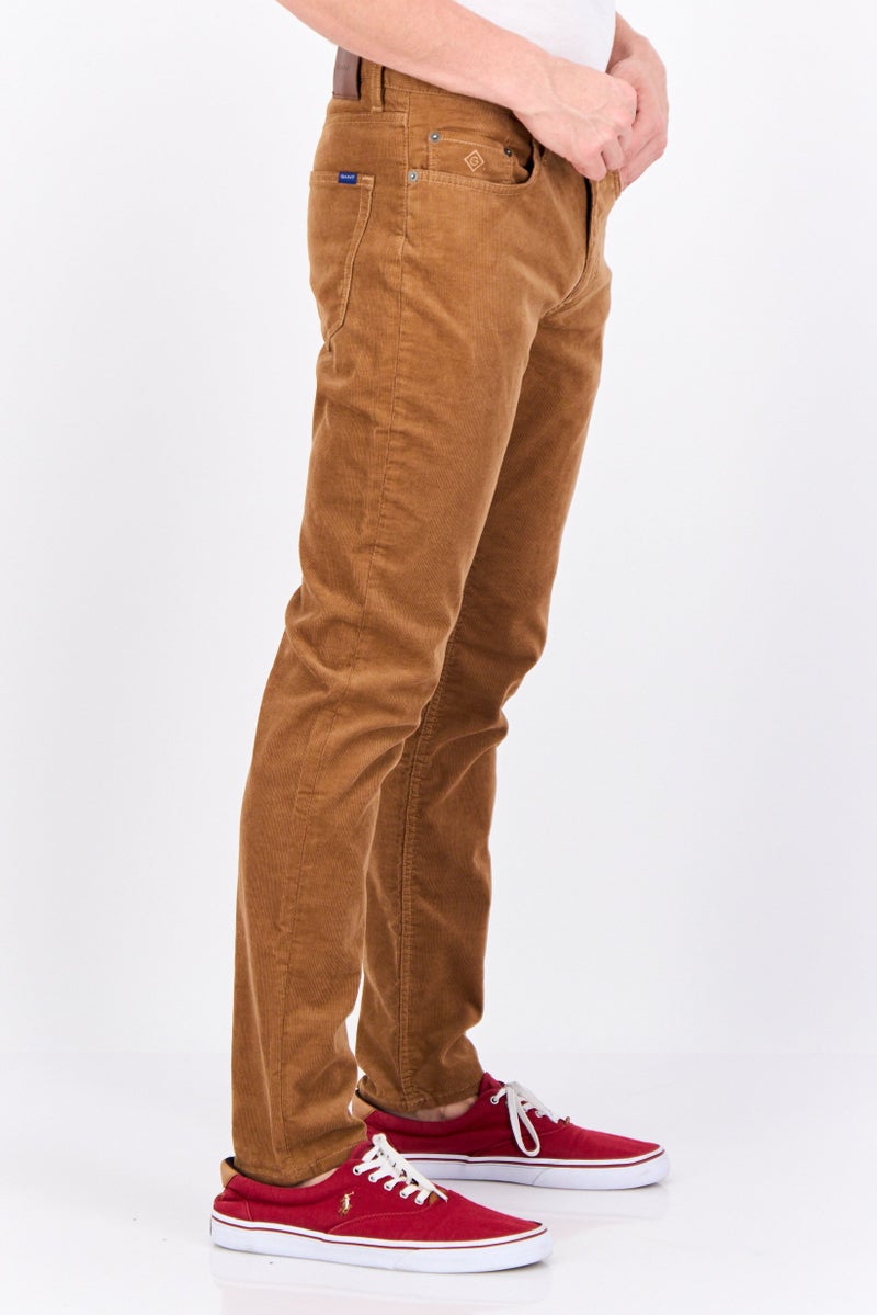 GANT Men Hayes Mid Rise Corduroy Pants, Brown - Image 4