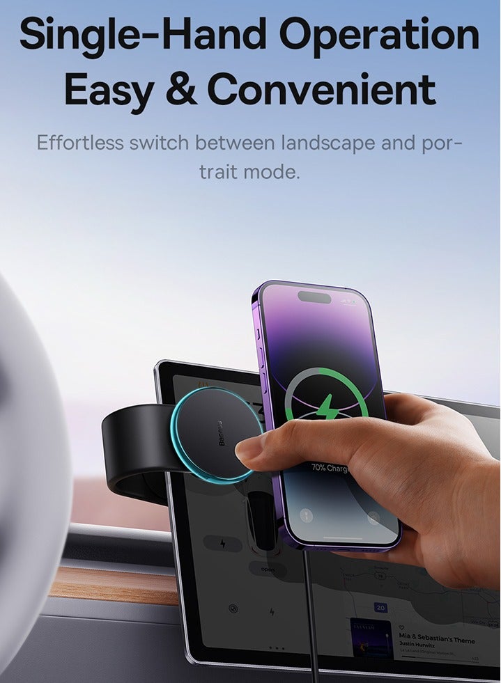 Baseus C02 Pro Series Magnetic Wireless Charging Car Mount Cluster black - Image 4