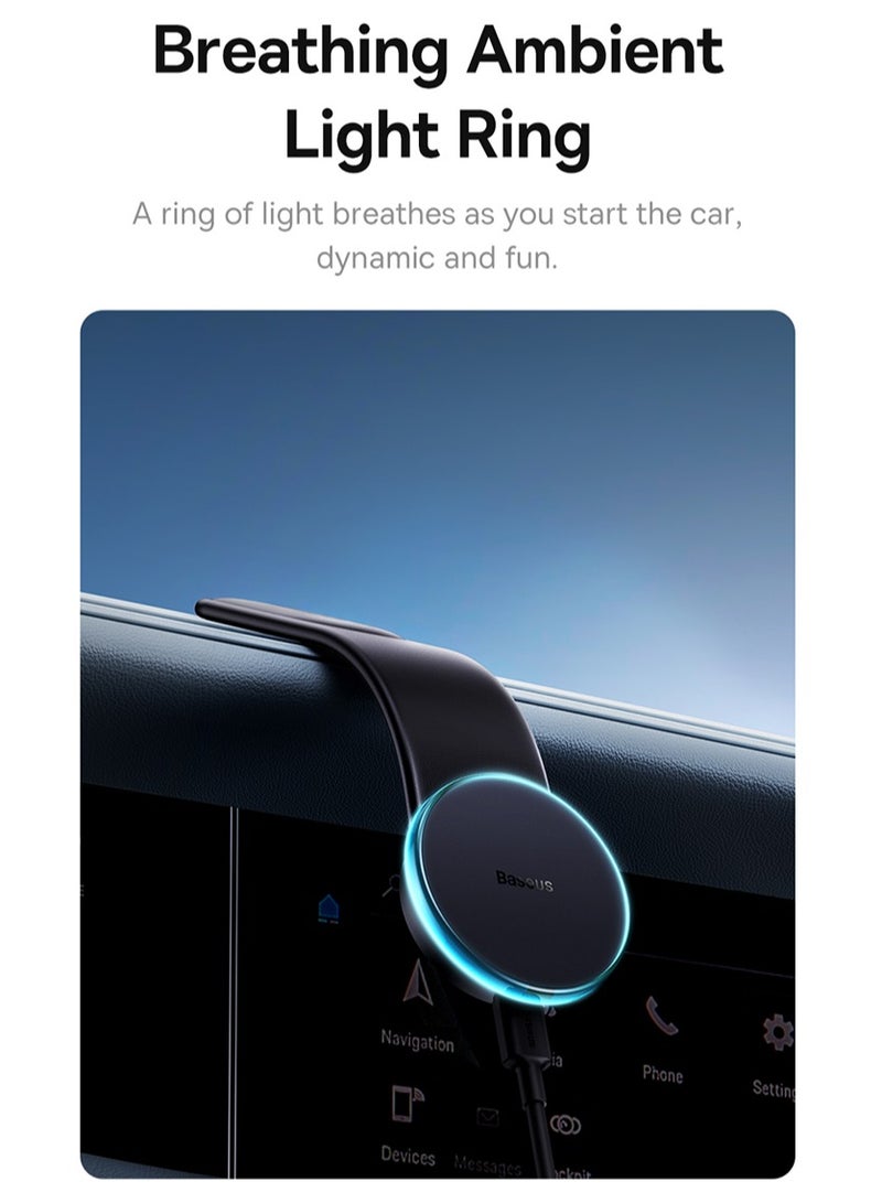 Baseus C02 Pro Series Magnetic Wireless Charging Car Mount Cluster black - Image 3