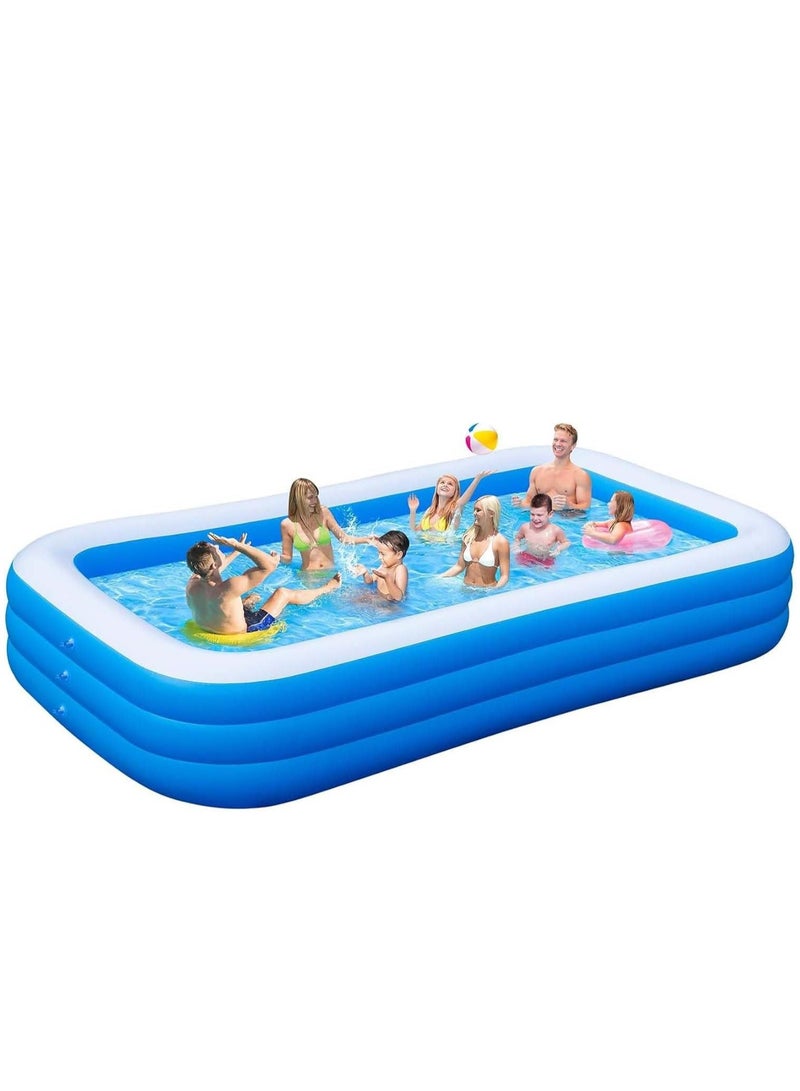 TMOHRA Inflatable Swimming Pool for Kids and Adults, (210 * 140 * 60cm) Thickened Blow Up Family Swimming Kiddie Pool for Garden, Backyard, Family Summer Water Party - Image 1