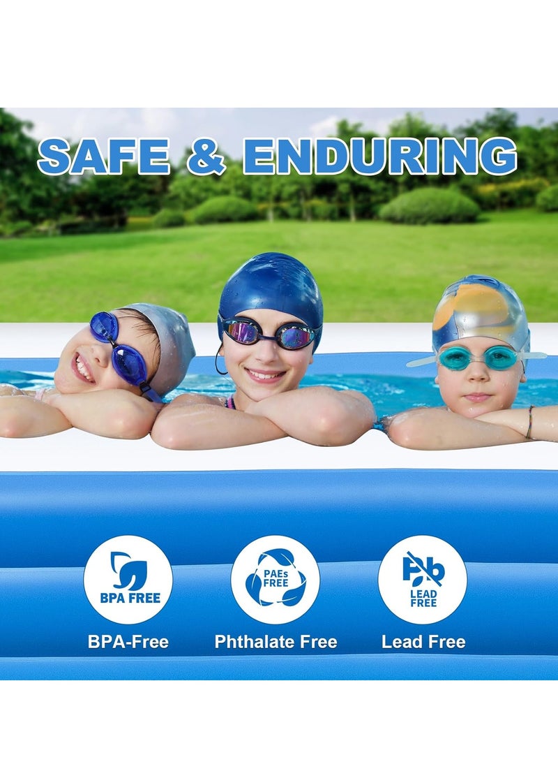 TMOHRA Inflatable Swimming Pool for Kids and Adults, (210 * 140 * 60cm) Thickened Blow Up Family Swimming Kiddie Pool for Garden, Backyard, Family Summer Water Party - Image 3