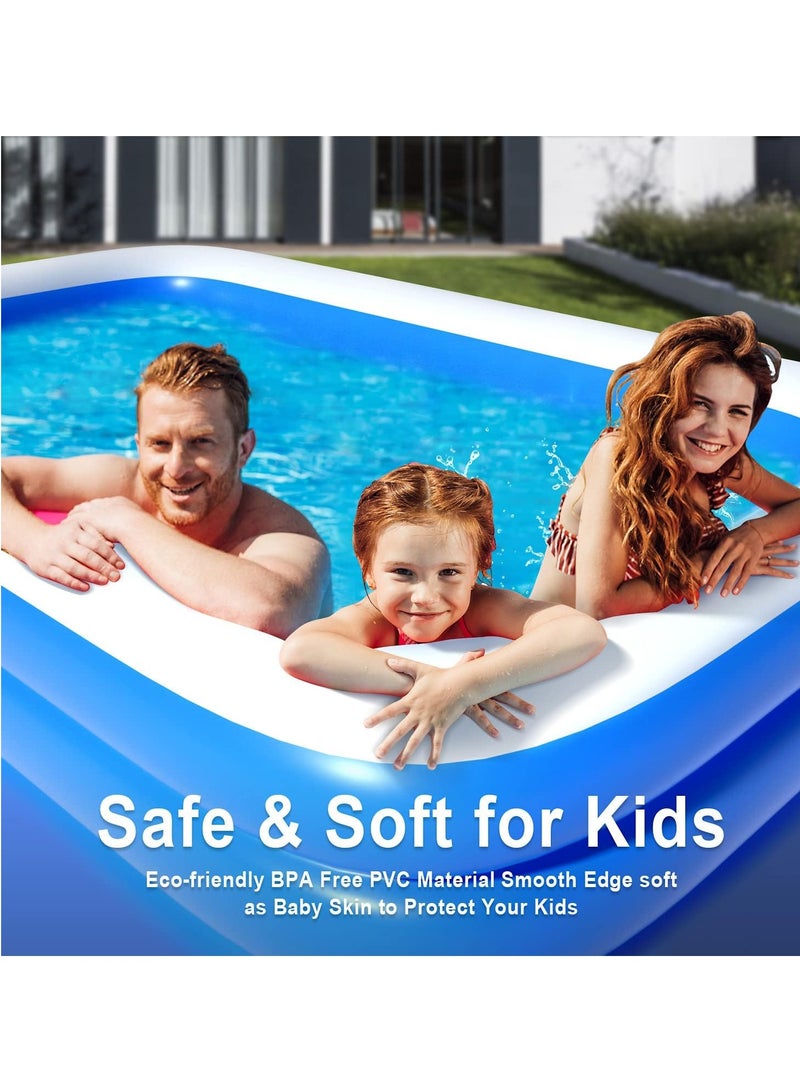 TMOHRA Inflatable Swimming Pool for Kids and Adults, (210 * 140 * 60cm) Thickened Blow Up Family Swimming Kiddie Pool for Garden, Backyard, Family Summer Water Party - Image 2