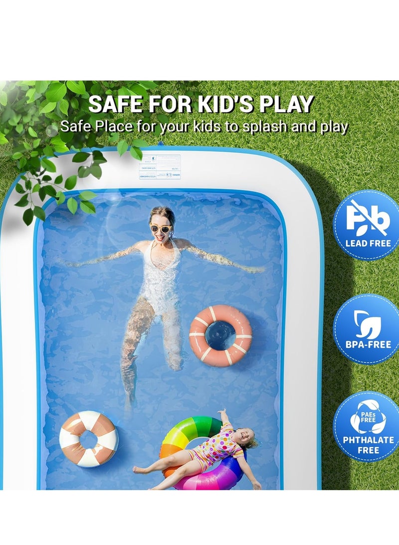 TMOHRA Inflatable Swimming Pool for Kids and Adults, (210 * 140 * 60cm) Thickened Blow Up Family Swimming Kiddie Pool for Garden, Backyard, Family Summer Water Party - Image 5