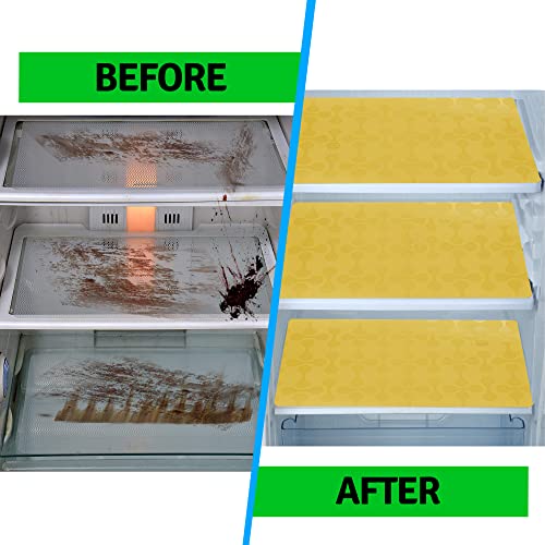 E-Retailer® Waterproof PVC Refrigerator Drawer Mat/Multipurpose Mat/Fridge Mats Set of 4 Pcs (Color-Yellow, Size-17.5X11.5 Inches) - Image 5