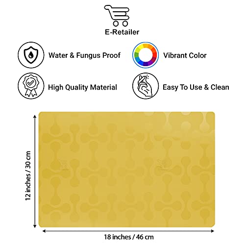 E-Retailer® Waterproof PVC Refrigerator Drawer Mat/Multipurpose Mat/Fridge Mats Set of 4 Pcs (Color-Yellow, Size-17.5X11.5 Inches) - Image 3