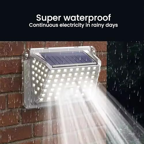 GIGAWATTS GW-606 90 LED Solar Wall Light BIS Approved Motion Sensor Outdoor Security Sconce Lamp with 800mAh Battery IP44 Rating for Garden Lawn Yard (Pack of 1, White) - Image 3