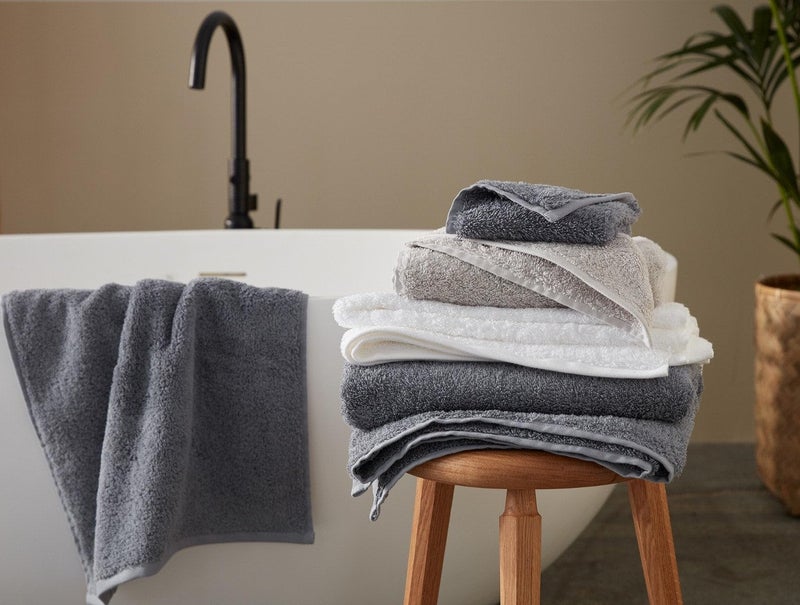 Coyuchi Cloud Loom Organic Towels, Bath Sheet - Fog (39" x 65") - Image 2