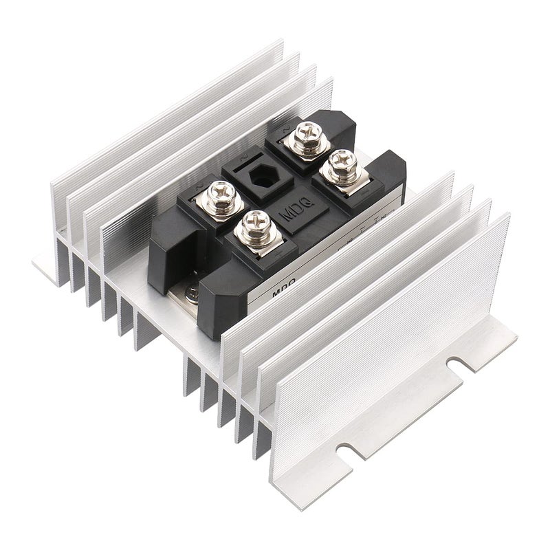 Baomain Bridge Rectifier MDQ-100A, 100A 1600V, Diode Module with Heat Sinks Aluminum