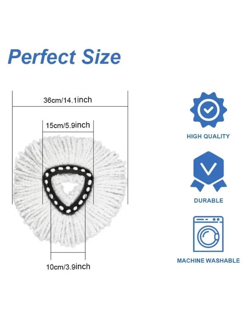 5-Pack White Triangle Spin Mop Heads Replacement - Compatible with Vileda Easy Wring & O-Cedar Mops, for Efficient Floor Cleaning - Image 4