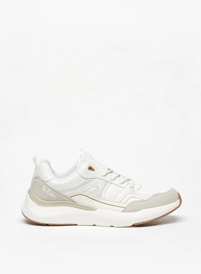Lee Cooper Men's Panelled Low Ankle Sneakers with Lace-Up Closure