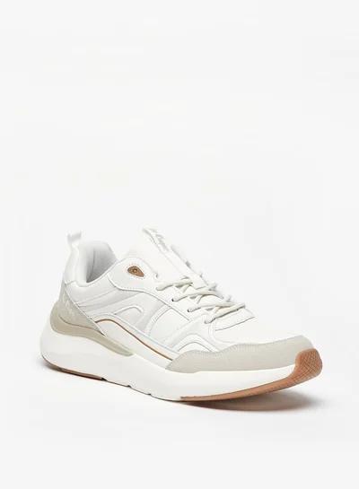 Lee Cooper Men's Panelled Low Ankle Sneakers with Lace-Up Closure