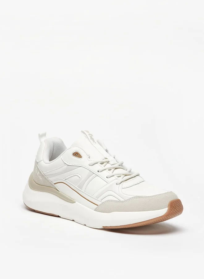 Lee Cooper Men's Panelled Low Ankle Sneakers with Lace-Up Closure