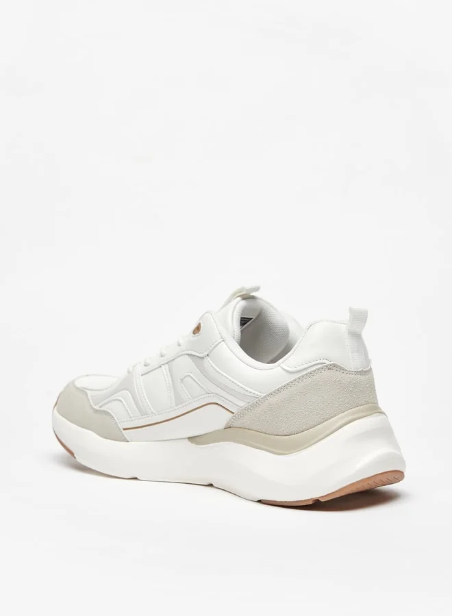 Lee Cooper Men's Panelled Low Ankle Sneakers with Lace-Up Closure